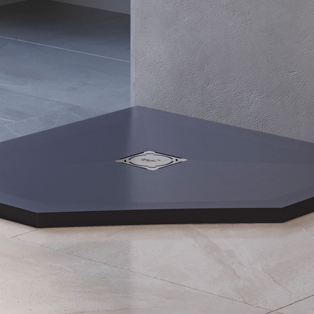 Душевой поддон трапеция RGW ST/T-G Графит (900x900)