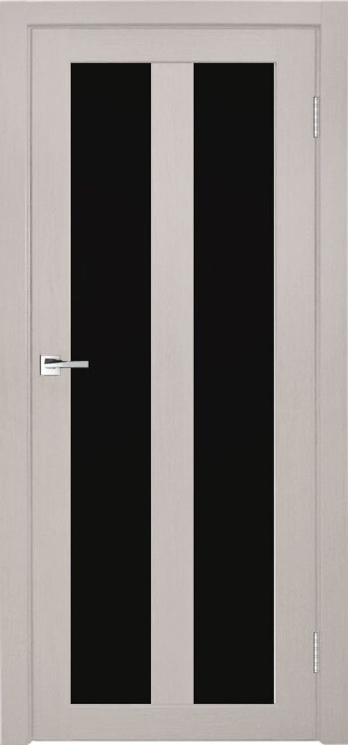 Межкомнатная дверь Z-5 / Цвет тон Белая лиственница / Остекление "Лакобель черное" / Двери Верда