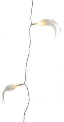 Светодиодная гирлянда Перышки белые 180 см., 10 теплых белых LED, батарейки, прозрачный провод, Kaemingk (481918/3)