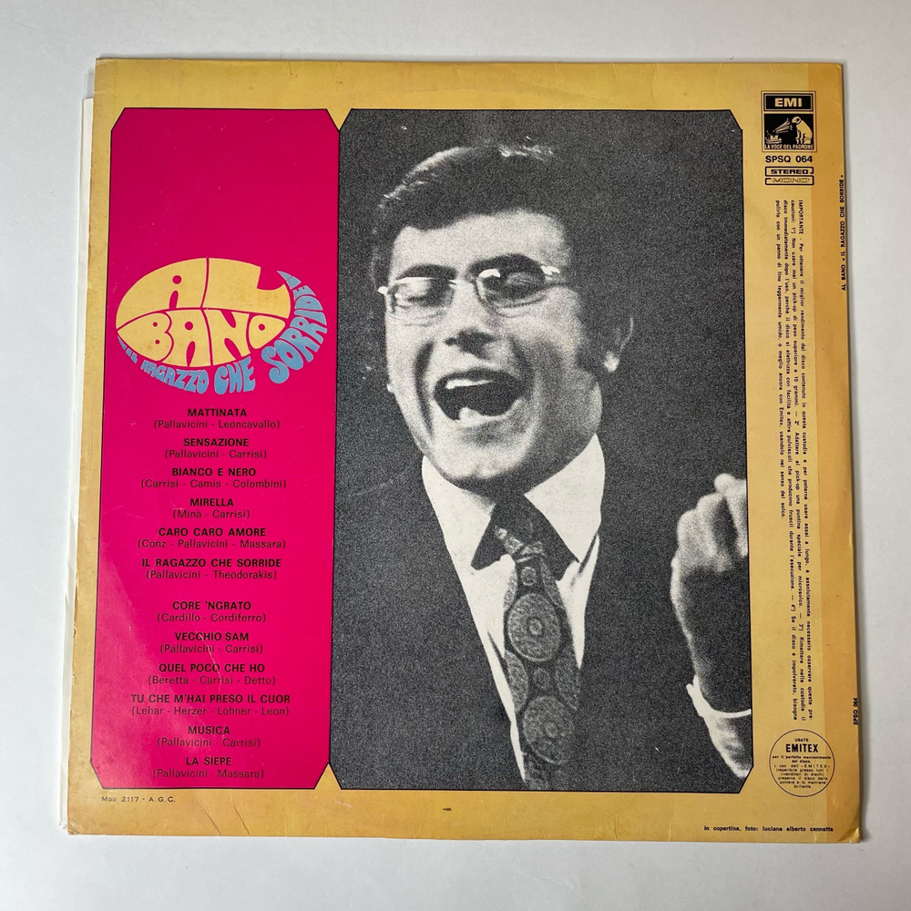 Винтажная виниловая пластинка LP Al Bano Аль Бано, Il Ragazzo Che Sorride (Италия 1968)