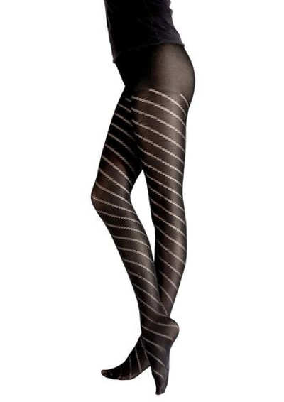 Фантазийные колготки с рисунком в виде спирали (Размер: S-M-L) (Цвет: черный)