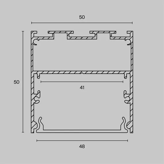 Алюминиевый профиль накладной-подвесной 50x50 (Серебро, 2 м), ALM-5050-S-2M Led Strip alm-5050-s-2m