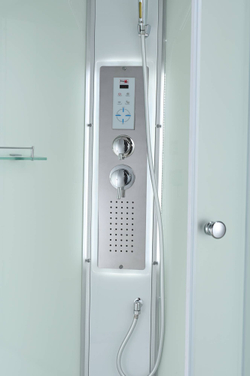 Душевая кабина AvaCan (АваКан) C3080 LED со средним поддоном, с ГМ, с электрикой и LED освещением, 80х80х215