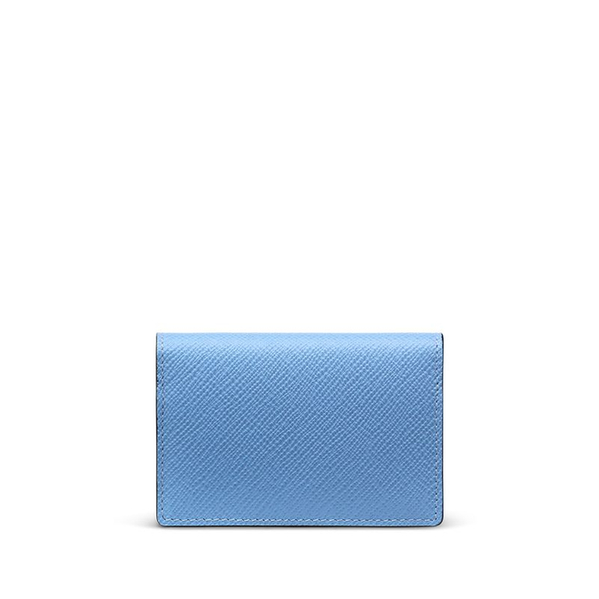 Smythson Картхолдер Folded Card Case with Snap Closure in Panama, Nile Blue