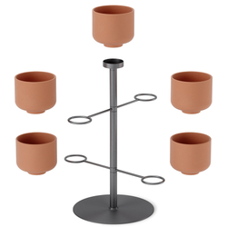 Подставка для растений terrapotta, titanium, 5 горшков