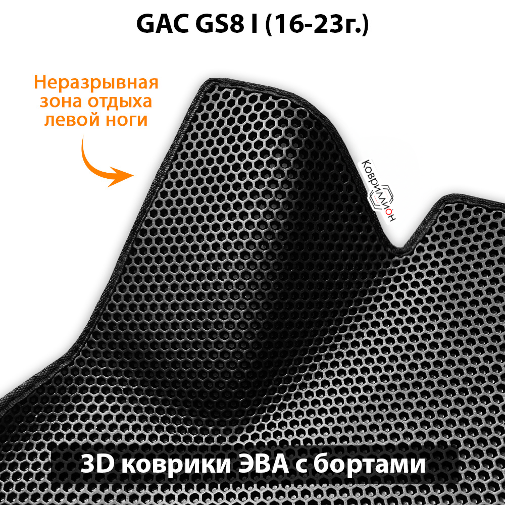 Автомобильные коврики ЭВА с бортами для GAC GS8 I (16-23г.)