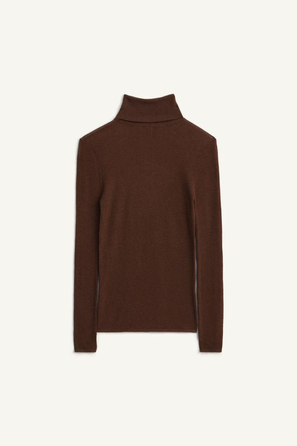 ZARA СВИТЕР С ВЫСОКИМ ВОРОТНИКОМ, КОРИЧНЕВЫЙ