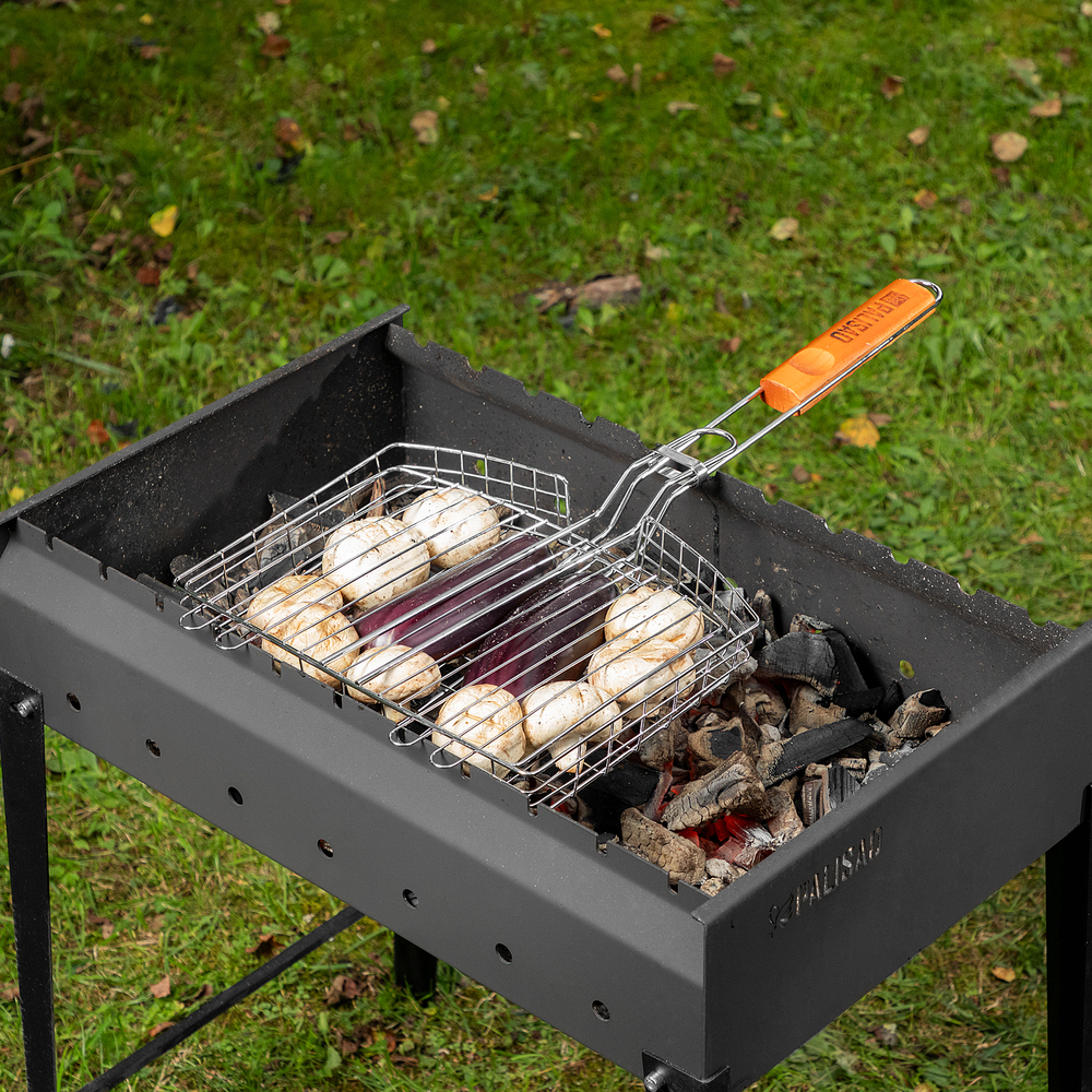 Решетка гриль 305 х 235 х 55 мм, объемная, хромированная Camping Palisad 69559