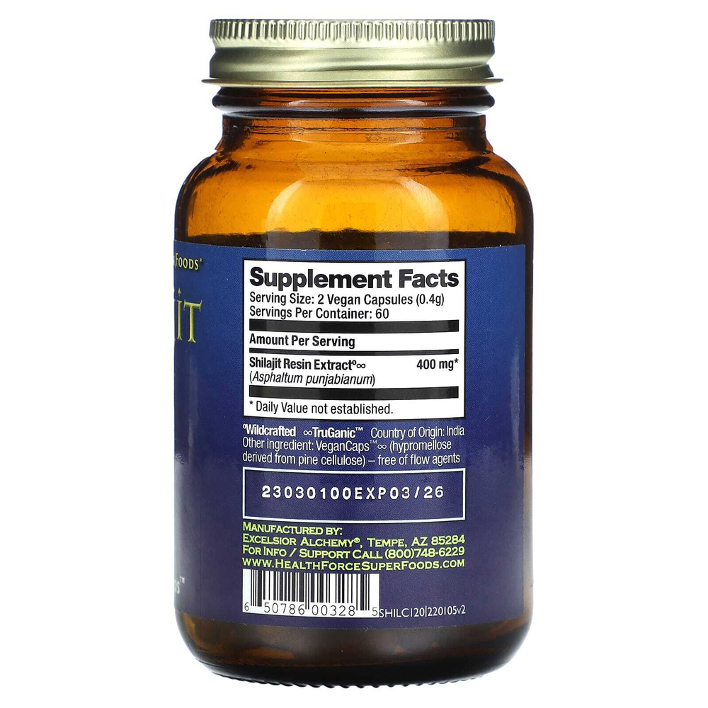 HealthForce Superfoods, Мумие, 120 веганских капсул (200 мг на капсулу)