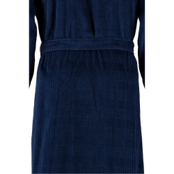 Элитный халат велюровый мужской 3807 синий от Cawo Германия