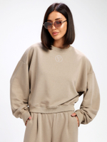 Костюм oversize в стиле спорт шик, зеленовато-бежевый
