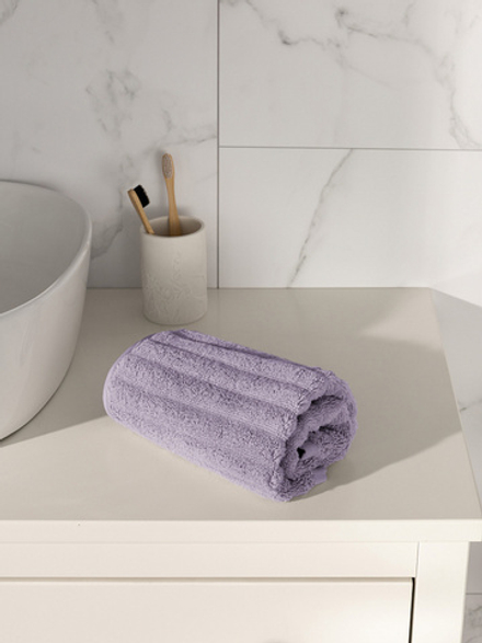 Полотенце махровое DeNASTIA Узкая Волна 500gsm 40x60 100% хлопок, лавандовый