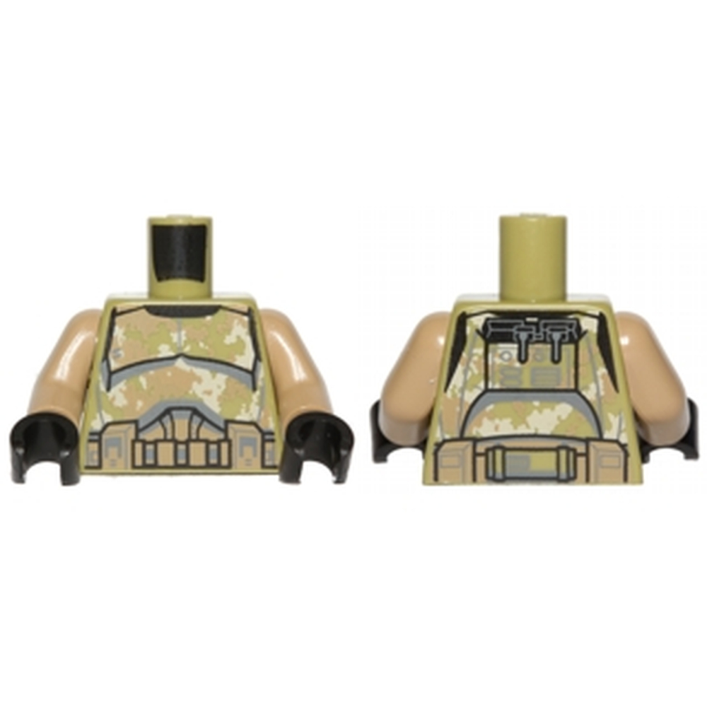 Камуфляжная броня на туловище с Кашиикским рисунком солдата-клона / Темно-коричневые руки / Черные кисточки 973pb1590c01