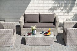 "Капучино" диван из искусственного ротанга двухместный, цвет бежевый