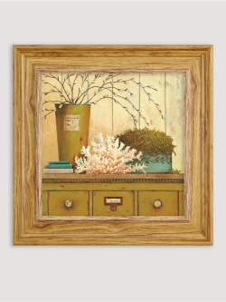 Картина настенная интерьерная в раме "под дерево" 26*26 см