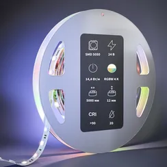 Светодиодная лента   Ультра 24В 5050 14,4Вт/м Цветная (RGB)+W 4000К 5м IP 20 201133 Led Strip 201133