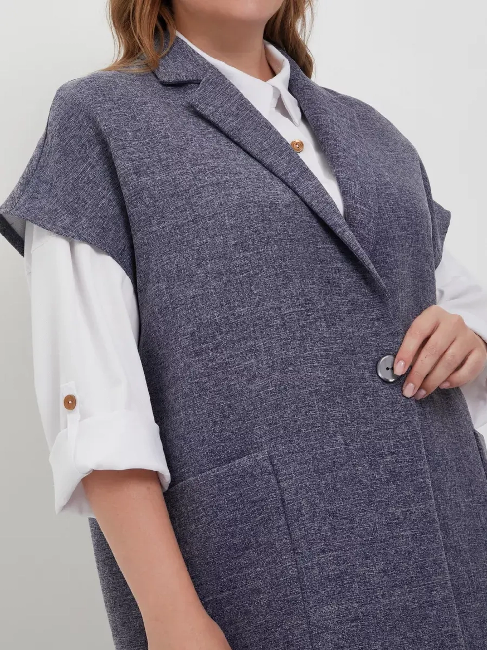 Жакет без рукавов жилет