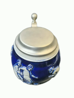 Кружка пивная " Футбол" (керамика с оловянной крышкой) Германия