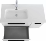 Тумба с раковиной Cezares ECO-CER-N 100 ECO-CER-N-1000-2C-1A-SO-BL белая глянцевая