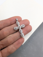 Подвеска крест с фианитами, 30*21мм