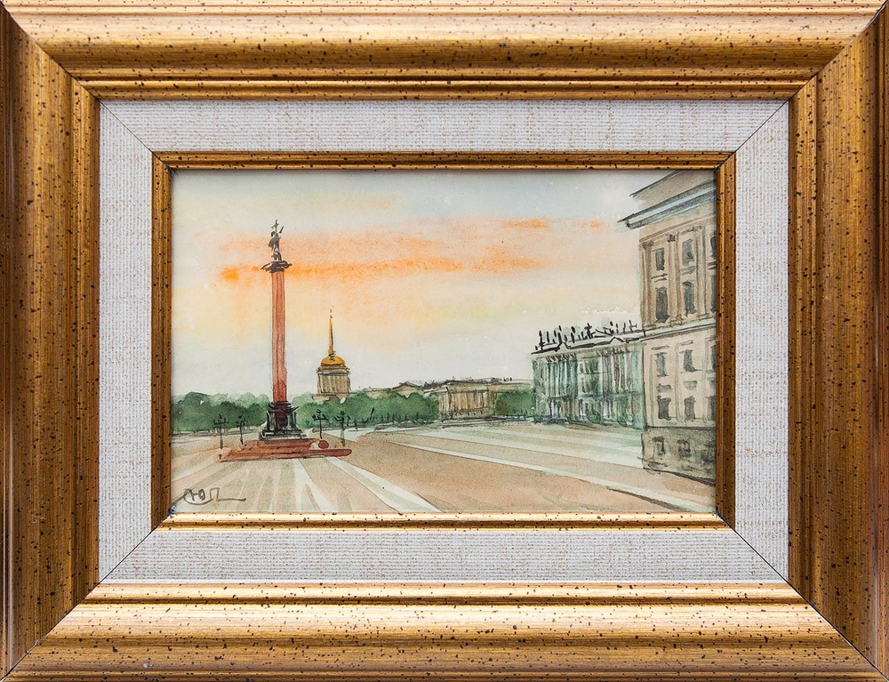 Картина акварелью "Виды СПб" Лопухова