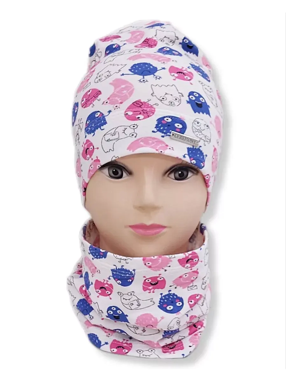 Комплект шапка трикотаж детская со снудом