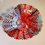 Украшение новогоднее из фольги "Снежный шар" d30см, красный