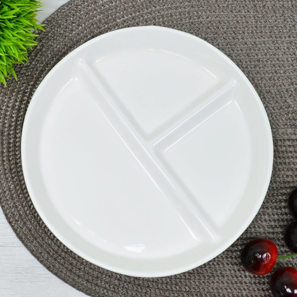 Тарелка 20см*2,5см, керамическая, белая, без деколи