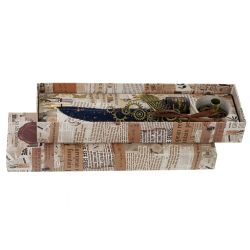 GAEM Набор подарочный: ручка перьевая, 2 наконечника, чернильница, L27 W8 H4 см