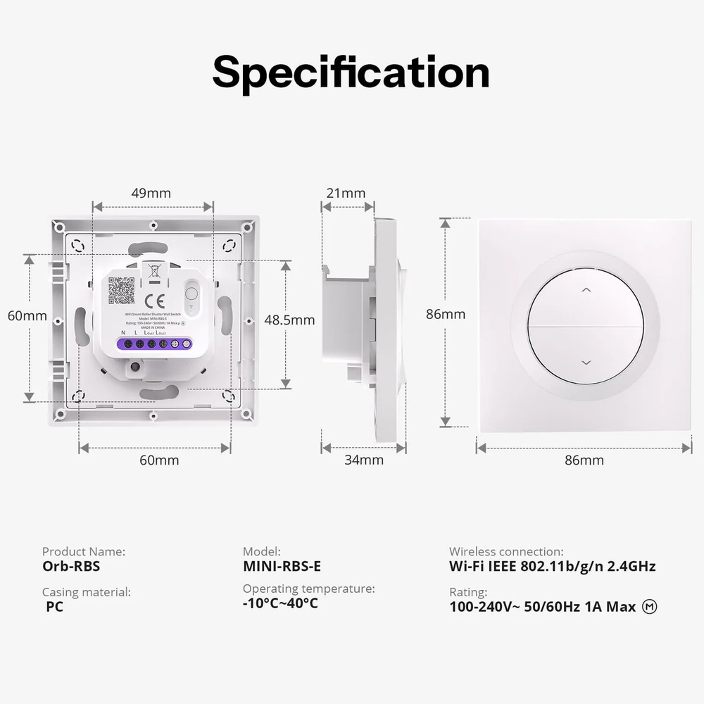 Matter (WiFi) Выключатель для штор SONOFF MINI-RBS-E