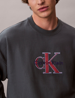 Свитшот Calvin Klein Premium Terry Monologo Relaxed Harlem Night Blue