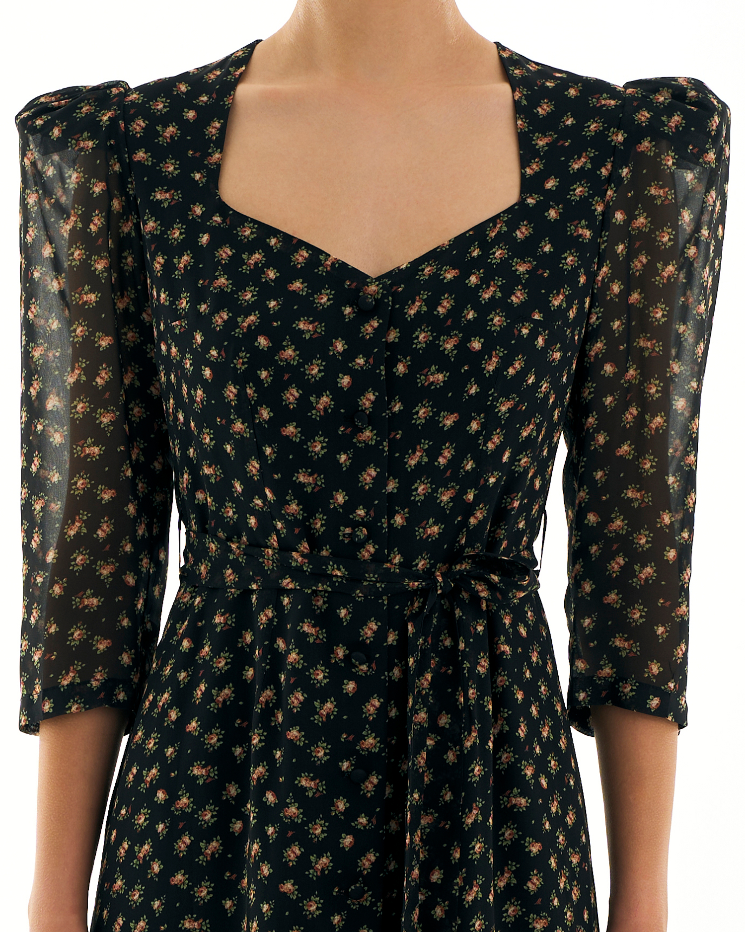 Платье Carmina (Кармина) черное в розочки