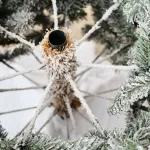 Заснеженная елка с гирляндой встроенной «Saint Paul» (Литая+пвх) 180 см / 1,8 м