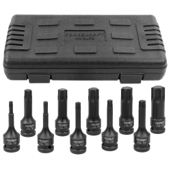 Набор головок-бит TORX ударных 10пр.,1/2''(T30, T40, T45, T50, T55, T60, T70, T80, T90, T100), в кейсе FORCEKRAFT FK-41013MPB
