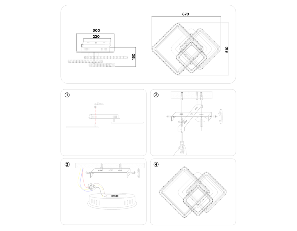 Ambrella Управляемый светодиодный светильник Ice FA1732
