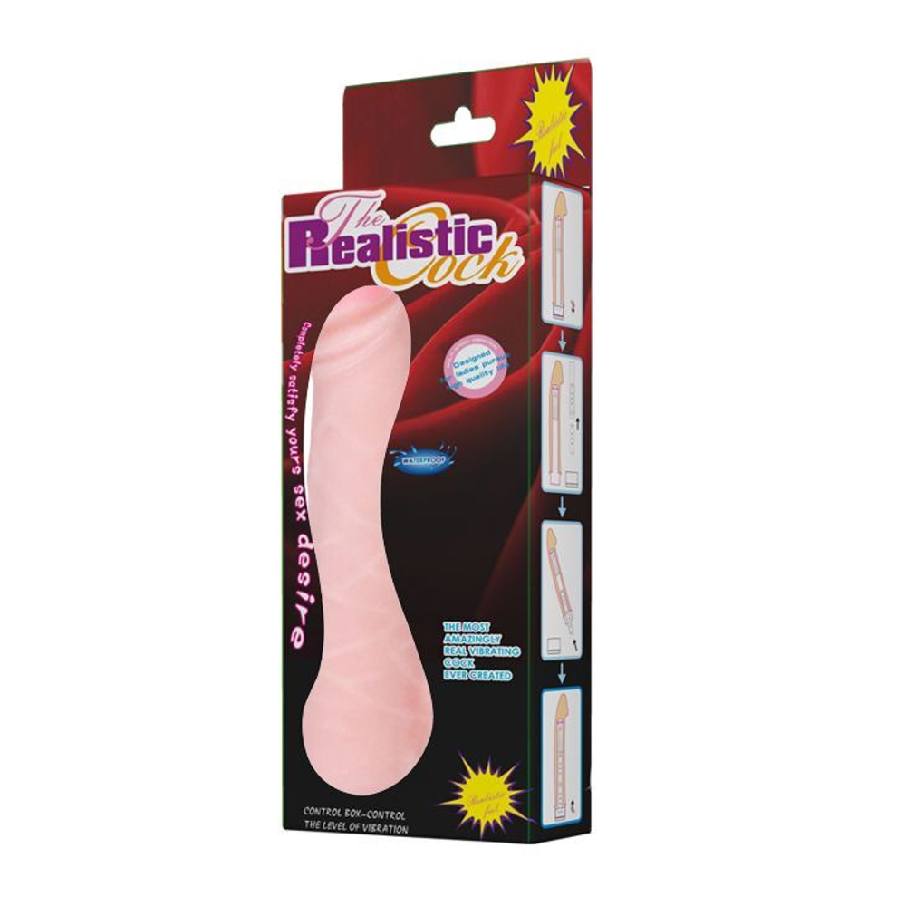 Вибратор Baile The Realistic Cock, телесный, 24 см, с мошонкой