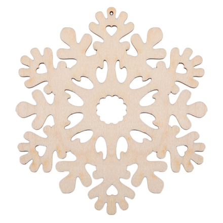 Заготовка деревянная Подвеска 9см "Снежинка"