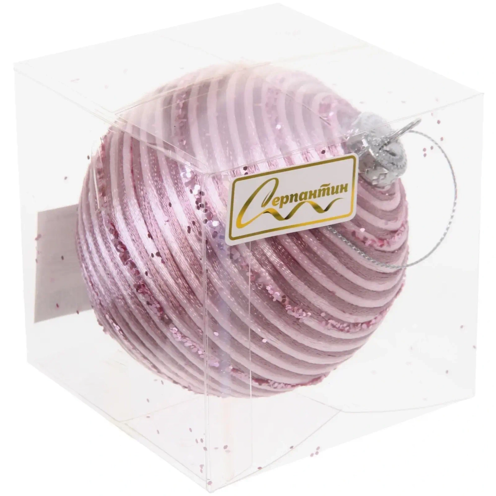 Новогодний шар «Переплетение нитей» 8 см, Розовое золото