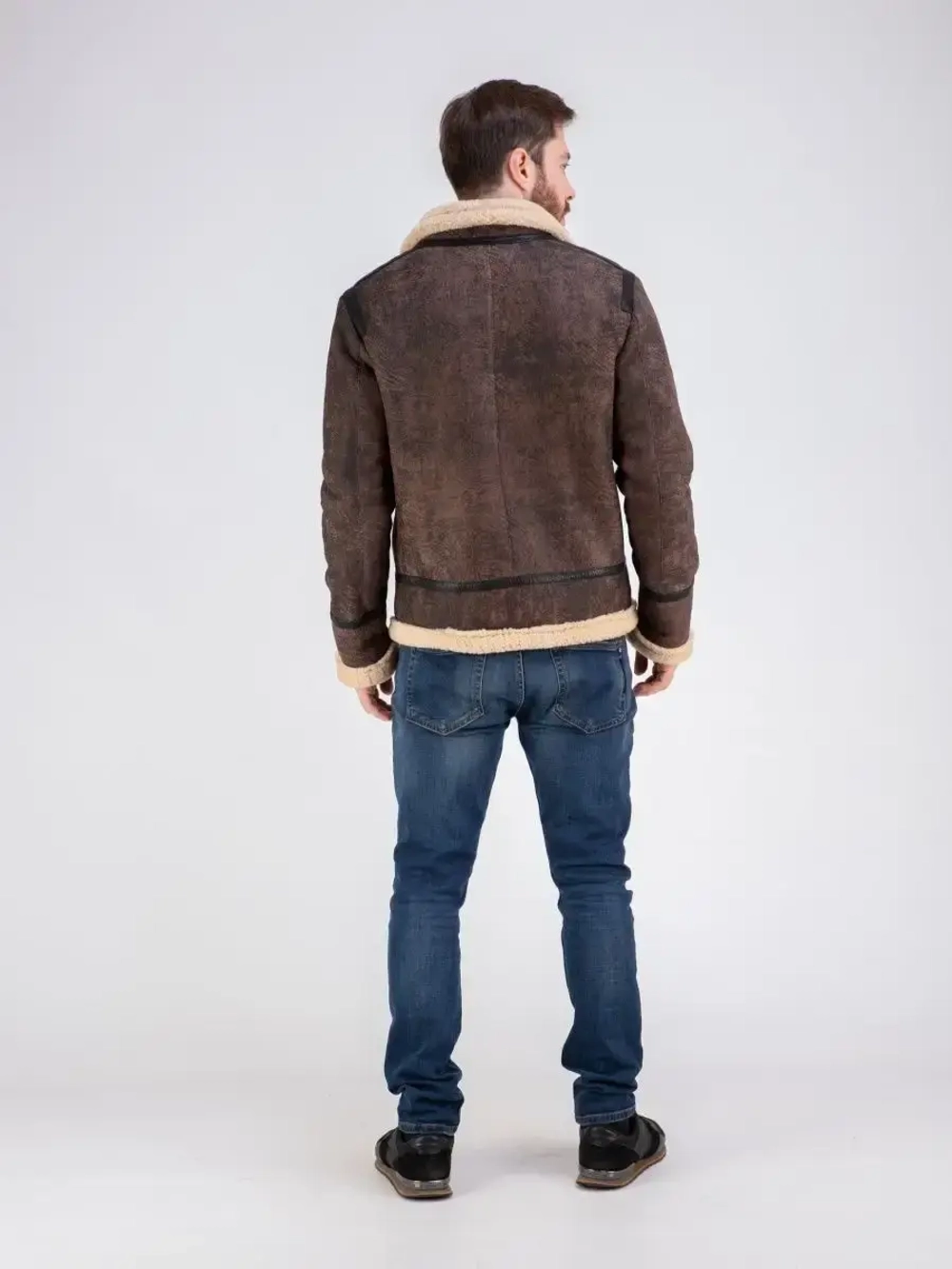 Дубленка мужская натуральная авиатор зимняя Турция