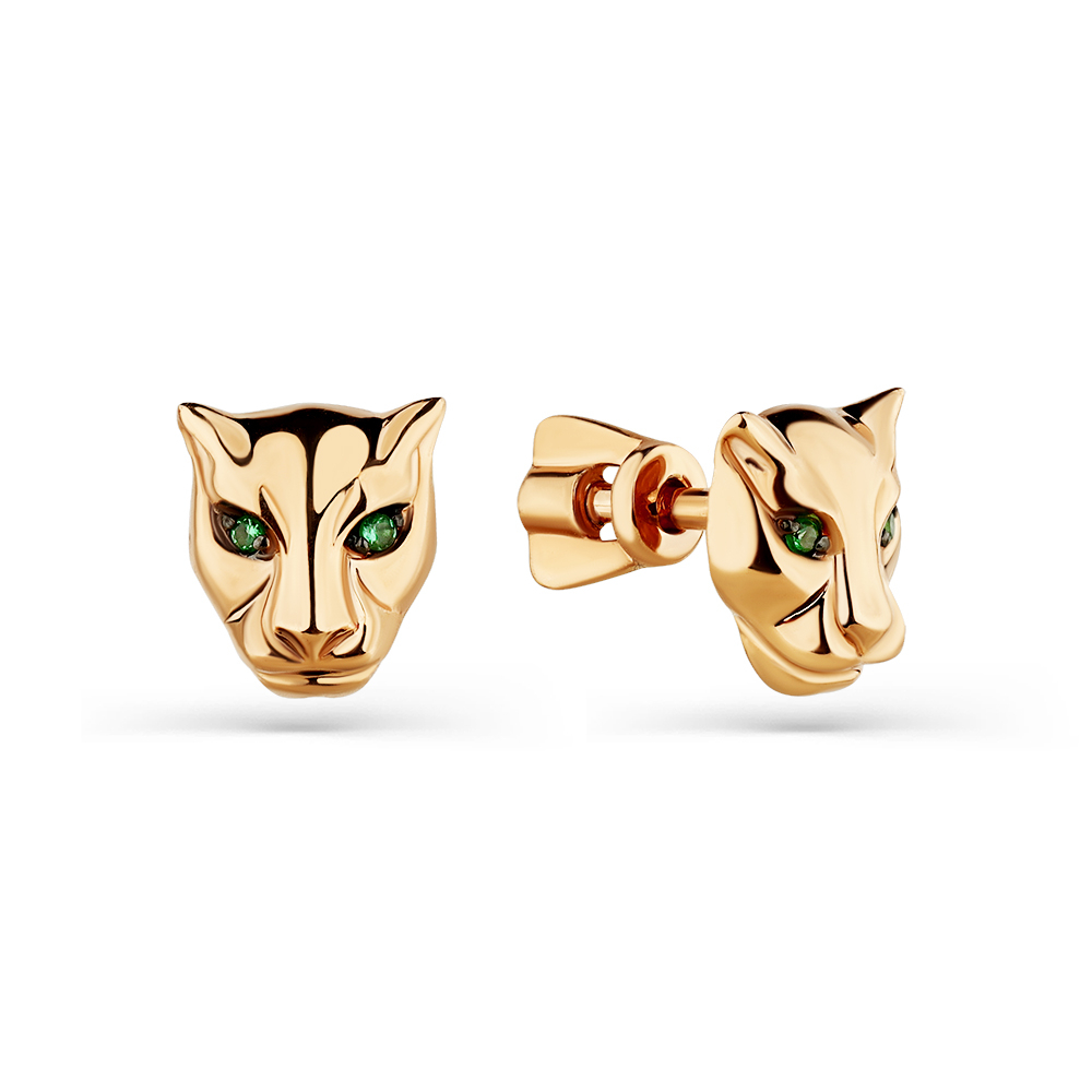 Серьги из золота 585 пробы с 4 Фианит