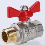 Кран шаровый гайка-штуцер, Ø 3/4" бабочка