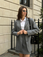 Рубашка из поплина белая oversize два кармана