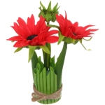 Цветочная композиция «Весенняя рапсодия» 15*22см Гербера красная