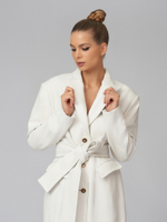 Женский кожаный плащ с поясом