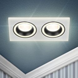 Встраиваемый светильник декоративный ЭРА DK92 WH/BK MR16/GU5.3 белый/черный | Декоративные встраиваемые светильники