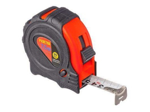 Рулетка 7,5м*25мм РОКОТ с обрезиненным корпусом 3 фиксатора