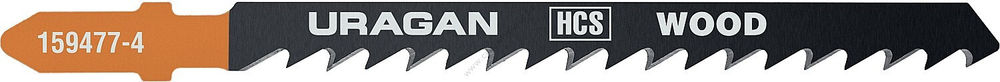 URAGAN T244D, T-хвост., фигурный резHCS, шаг 4мм, 75мм, 2шт., Полотна для лобзика (159477-4)