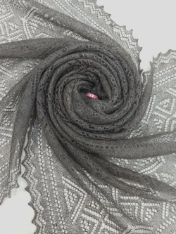 Оренбургский пуховый палантин А16070-03 серый