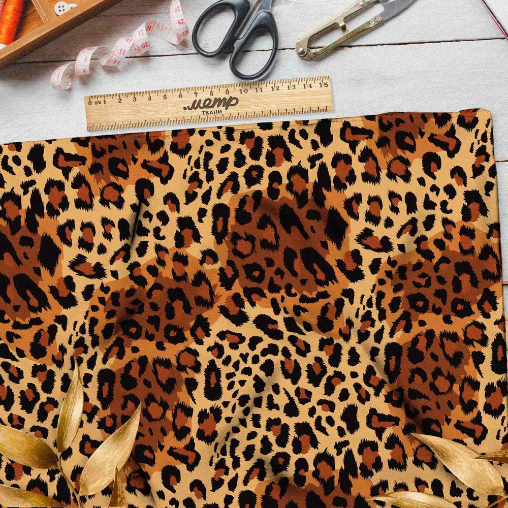 Ткань бифлекс шкура леопарда