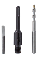 Адаптер (переходник, хвостовик) М16-SDS Plus для алмазных коронок по бетону и кирпичу в комплекте со сверлом 120 мм для дрели, перфоратора